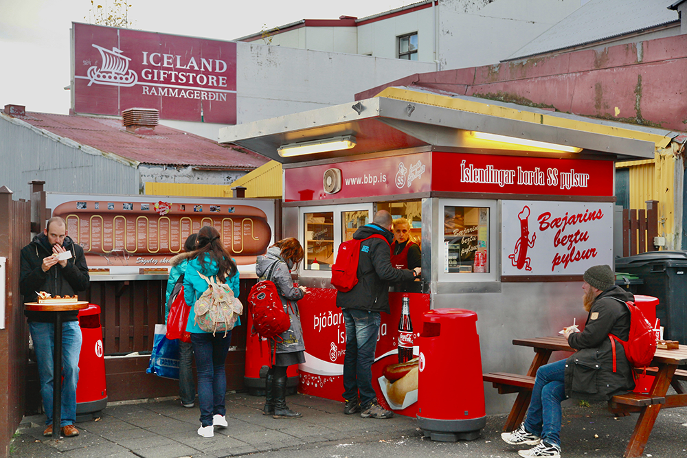 Famaous hot dog stand in Reykjavik Iceland