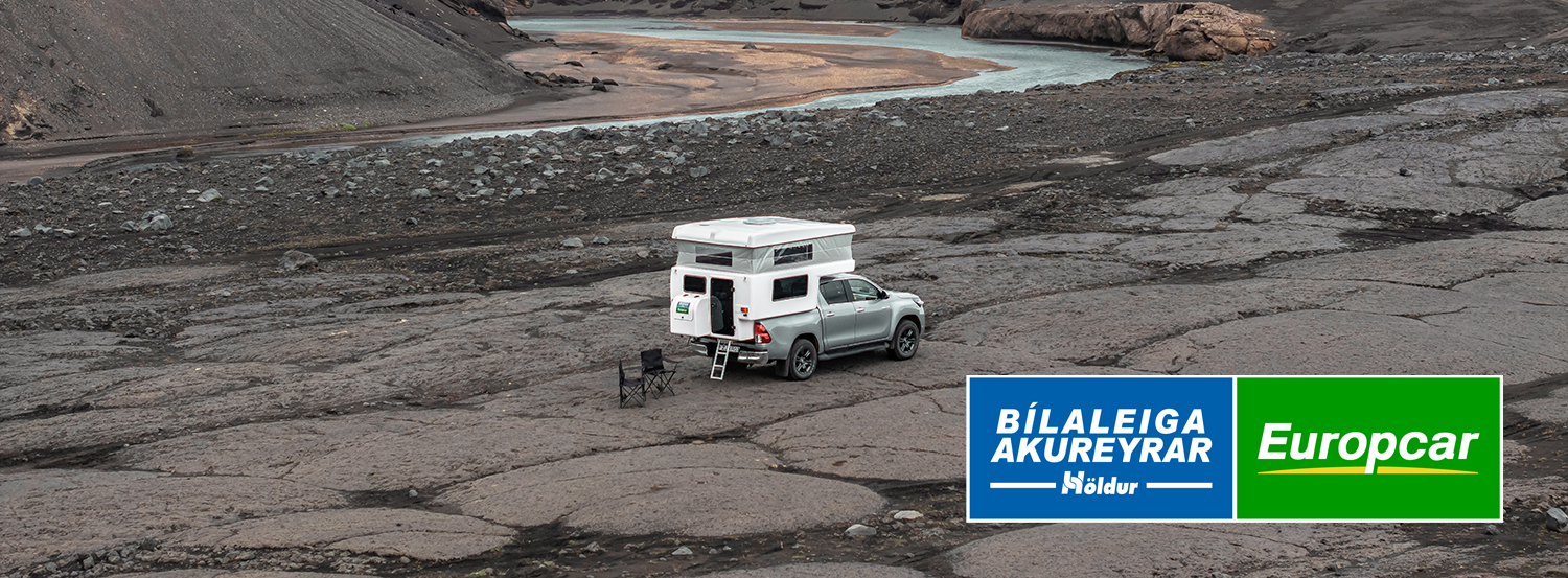 Popular Hilux 4x4 Camper rental in the Icelandic highlands