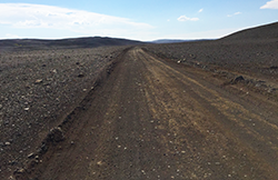 Mountain road in Iceland marked as F-road