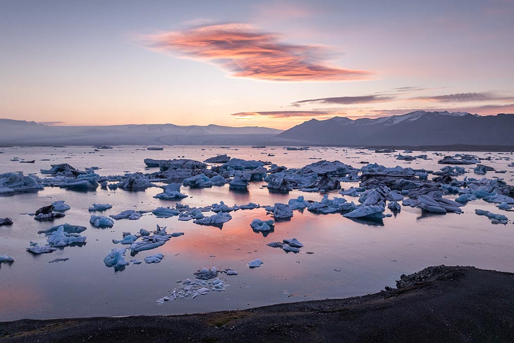 Glacier lagoon in Iceland souh coast