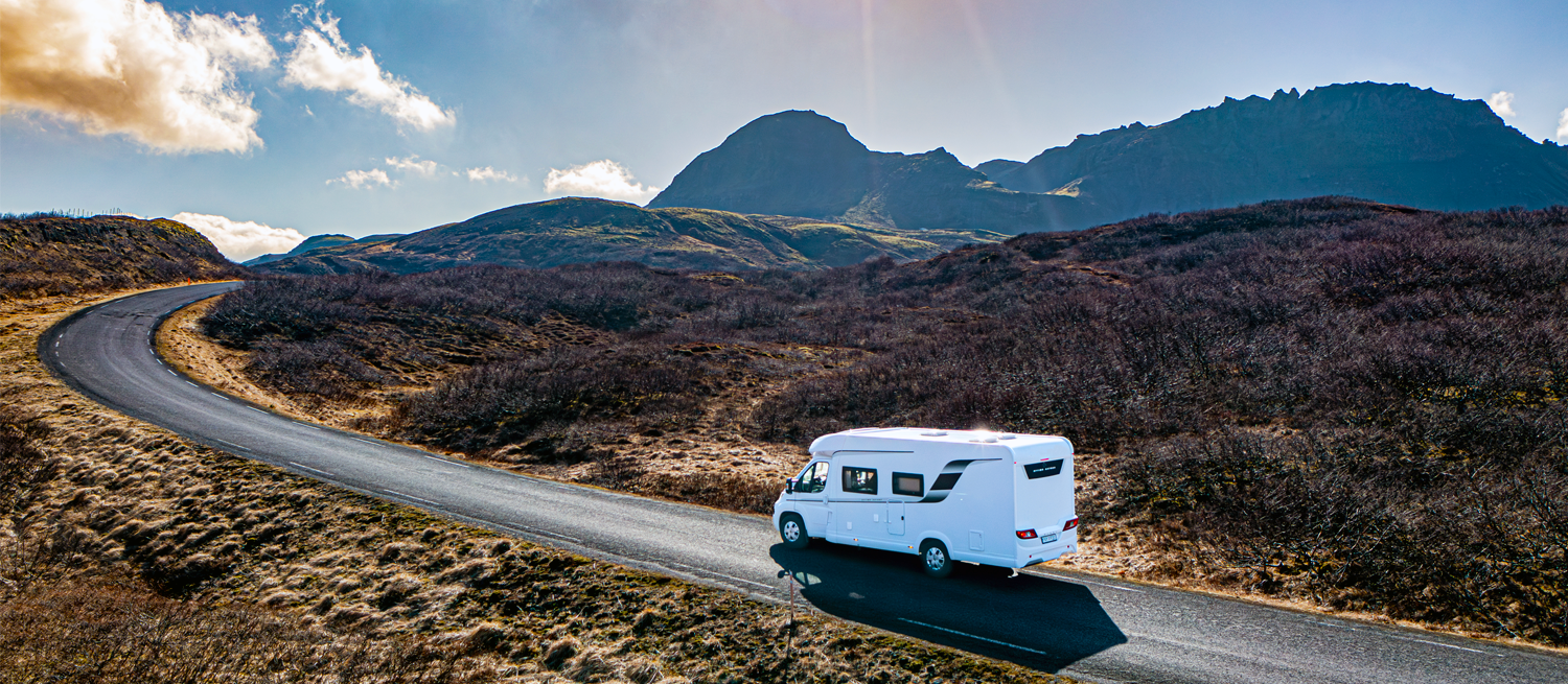 Camper van from Holdur Car rental near Ring-road-one on the Iceland south coast